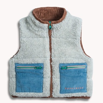 Happymess: dwustronna kamizelka Merino Cocoa / 5-6 lat