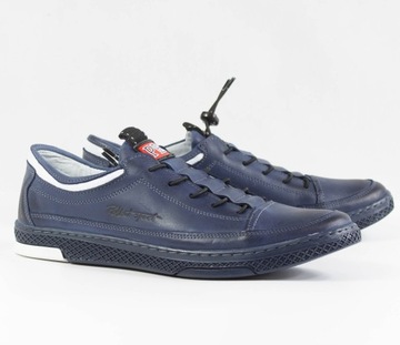 ПОВСЕДНЕВНЫЕ КОЖАНЫЕ ТУФЛИ POLBUT K-22 ТЕМНО-СИНИЕ 43