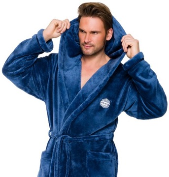 Алекс Длинной теплый мужской халат с капюшоном м