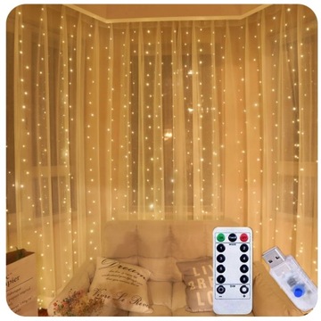 KURTYNA MIKRO LED DRUCIK 3x2m LAMPKI SOPLE PILOT