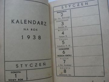 Календарь Ассоциации инвалидов войны Республики Польша за 1938 год