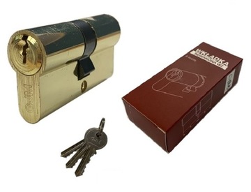 WKŁADKA BĘBENKOWA DO ZAMKA DRZWI 30/35 Z KLUCZAMI MOSIĄDZ