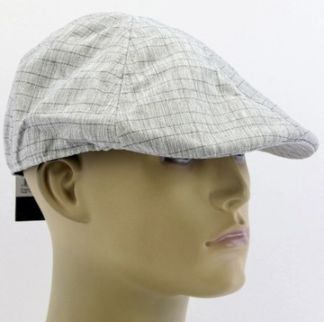 VAN HEUSEN Elegancki Kaszkiet męski 58-59cm Kratka