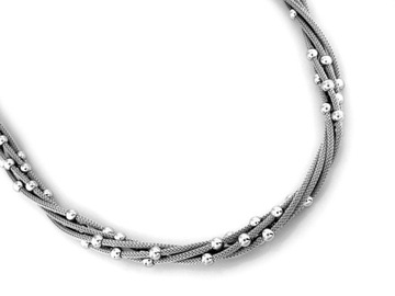 Srebrny elegancki naszyjnik 925 z kilku grubych łańcuchów na elegancko