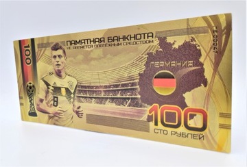 Тони Кроос Германия Красивая позолоченная банкнота