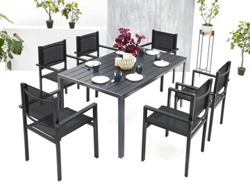 КОМПЛЕКТ САДОВОЙ МЕБЕЛИ СТОЛ 6+1 ДЛЯ ТЕРРАСЫ, БАЛКОНА