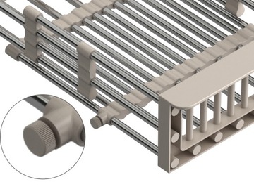myQ Телескопическая корзина для посуды, фруктов и овощей для кухни, бежевый