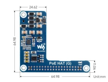 Блок питания PoE HAT для Raspberry Pi 5 IEEE 802.3af/at PoE HAT (G)