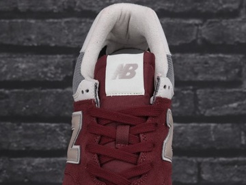 Buty sneakersy męskie sportowe New Balance BORDOWY SZARY BEŻOWY SKÓRA