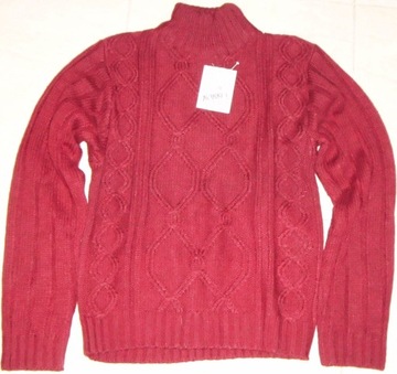 SWETER PÓŁGOLF MĘSKI CZERWONY S 36-38 ACRYL 100%!