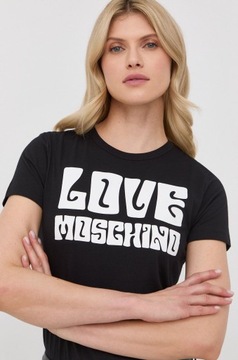 Damska koszulka t shirt czarny LOVE MOSCHINO logo