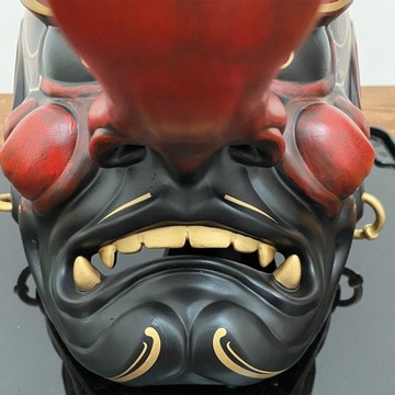 Du?a japońska maska Tengu Samuraj Oni, japońska maska samurajna, maska