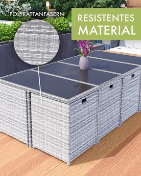 VEGAS MEBLE OGRODOWE POLYRATTAN 9 el. CZARNY