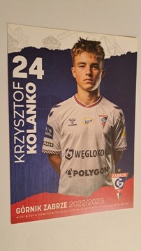 KRZYSZTOF KOLANKO - GÓRNIK ZABRZE 2022/2023 KARTA AUTOGRAFOWA - ZDJĘCIE