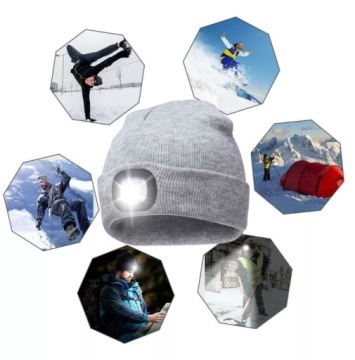 ЗИМНЯЯ ШАПКА СО СВЕТОДИОДНЫМ ФОНАРИКОМ, ЗАРЯЖАЕМЫМ ОТ USB