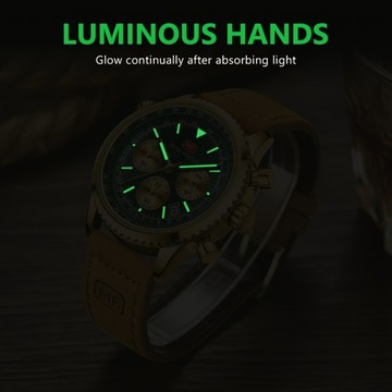 MINIFOCUS Многофункциональные светящиеся модные мужские кварцевые часы WR