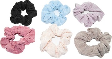 SCRUNCHIE OWIJKA GUMKI DO WŁOSÓW PASKI 9CM 6szt