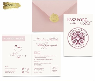 Свадебные приглашения ПАСПОРТ на свадьбу + ЦВЕТ конверта + полная персонализация