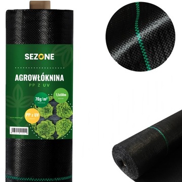 AGROTKANINA 1,1x50m AGROWŁÓKNINA MATA ANTYCHWASTOWA MOCNA 70g/m2 PRZECIW UV