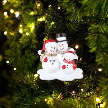 Семейные украшения 2023. Подвесные рождественские украшения для детей. Три снеговика.