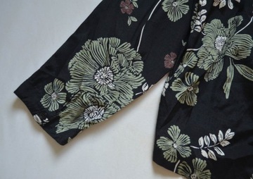 Bluzka koszula czarna elegancka kwiatki wiskoza kwiaty masai L 40/42