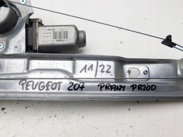 11/22 PEUGEOT 207 MECHANIZMUS OKNO PRAVÝ PŘEDNÍ EU