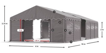 Namioty Przemysłowe 4x16m Garaże DAS 240 SP
