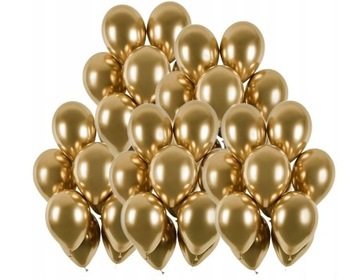 BALONY glossy CHROM złote METALIK impreza 50 sztuk