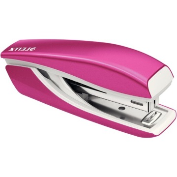 Мини-степлер LEITZ WOW + дырокол, розовый металлик