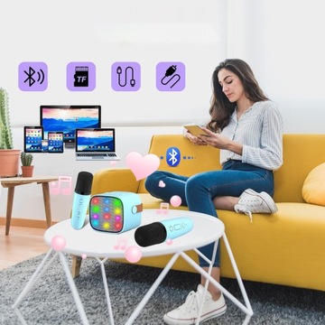 БЕСПРОВОДНОЙ НАБОР КАРАОКЕ, ДВОЙНОЙ МИКРОФОН, ДИНАМИК BLUETOOTH