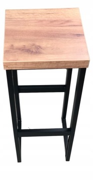 Solidny HOKER metalowy taboret 75cm DĄB CRAFT