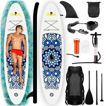 DMUCHANA DESKA SUP Z WIOSŁEM ZESTAW PADDLE BOARD