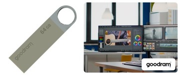 Флеш-накопитель GOODRAM 64 ГБ UUN2 USB 2.0, серебристый