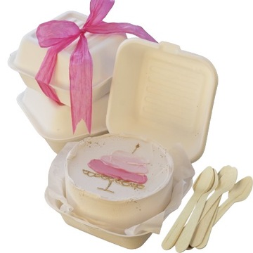 Opakowanie na torcik - Pudełko Bento Cake (50 sztuk) i łyżeczki (100 sztuk)