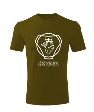 Koszulka T-shirt męska D277 SCANIA CIĘŻARÓWKI TIR khaki rozm XXL