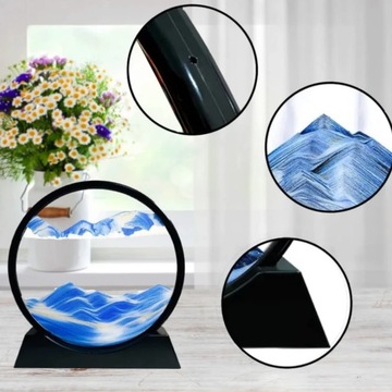 OBRAZ 3D GŁĘBOKIE MORZE PIASEK OZDOBA DEKORACJA STOŁOWA OBROTOWA KLEPSYDRA