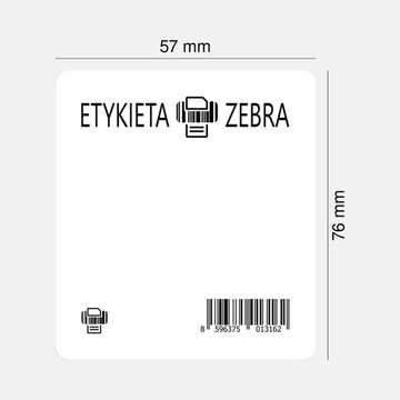 Etykiety termiczne Zebra białe 57x76mm fi 25mm