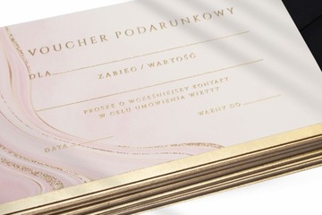 VOUCHERY UPOMINKOWE BON KOLOROWE ZŁOTE HOTSTAMPING REALIZACJA 48H 10szt
