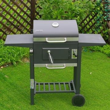 Угольный сад гриль с крышкой и полками VL14 серые