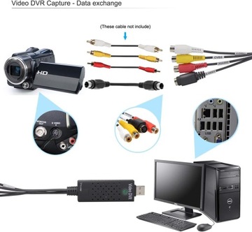 GRABBER USB VIDEO Устройство записи изображений Звук Конвертер VHS в ПК