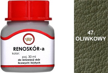 OLIWKOWY 47 KHAKI WILBRA RENOSKÓR 30 ml FARBA DO BUTÓW SKÓRY LICOWEJ LAKIER
