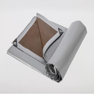 Брезент 210г Толстый 8х12 Серебристо-Коричневый МОРОЗОСТОЙКИЙ УФ+++