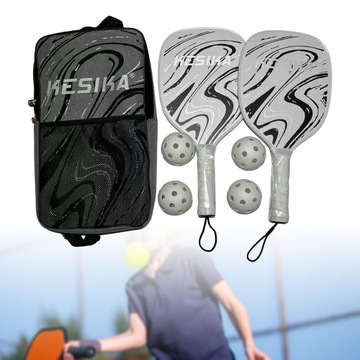 Pickleball Paddles Pickleball Racquets Includes 2 Rackets 4 Balls Black