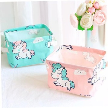 Коробка для макияжа Чехол с единорогом Настольный органайзер Водонепроницаемый розовый