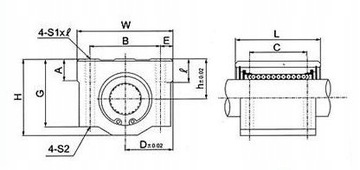SMA10 GUU Łożysko liniowe w obudowie fi10 / CNC