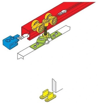 Двери раздвижные BE 90 Y, настенные, разные цвета