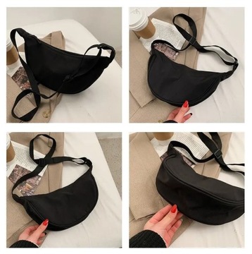 Women Shoulder Bags Solid Color Nylon Dumpling Mes