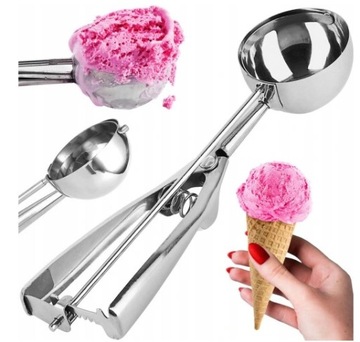 GAŁKOWNICA ŁYŻKA DO LODÓW STALOWA XXL WYSOKI POŁYSK ZIEMNIAKÓW PUREE STAL