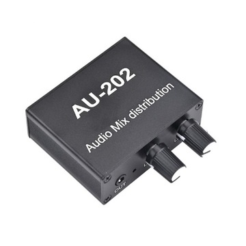 AU-202 2-wejściowy mikser stereofoniczny dystrybutor audio do słuchawek