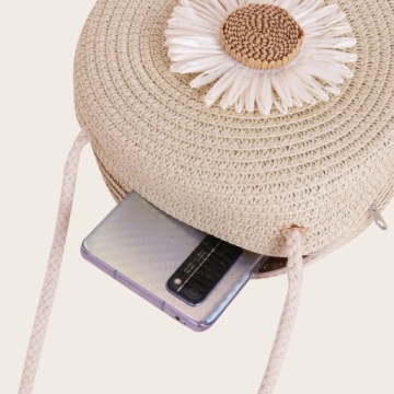 ВИНТАЖНАЯ СУМКА НА ПЛЕЧЕ С СОЛОМОЙ И ЦВЕТОЧНЫМ ЦВЕТОМ, БЕЖЕВАЯ ВЕСНА ЛЕТО